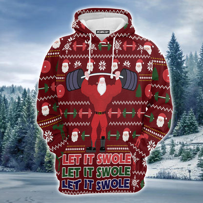 Santa Claus Premium Christmas Hoodie, Santa Let It Swole Unisex Hoodie For Men & Women - Perfect Gift For Christmas, Friends, Family
