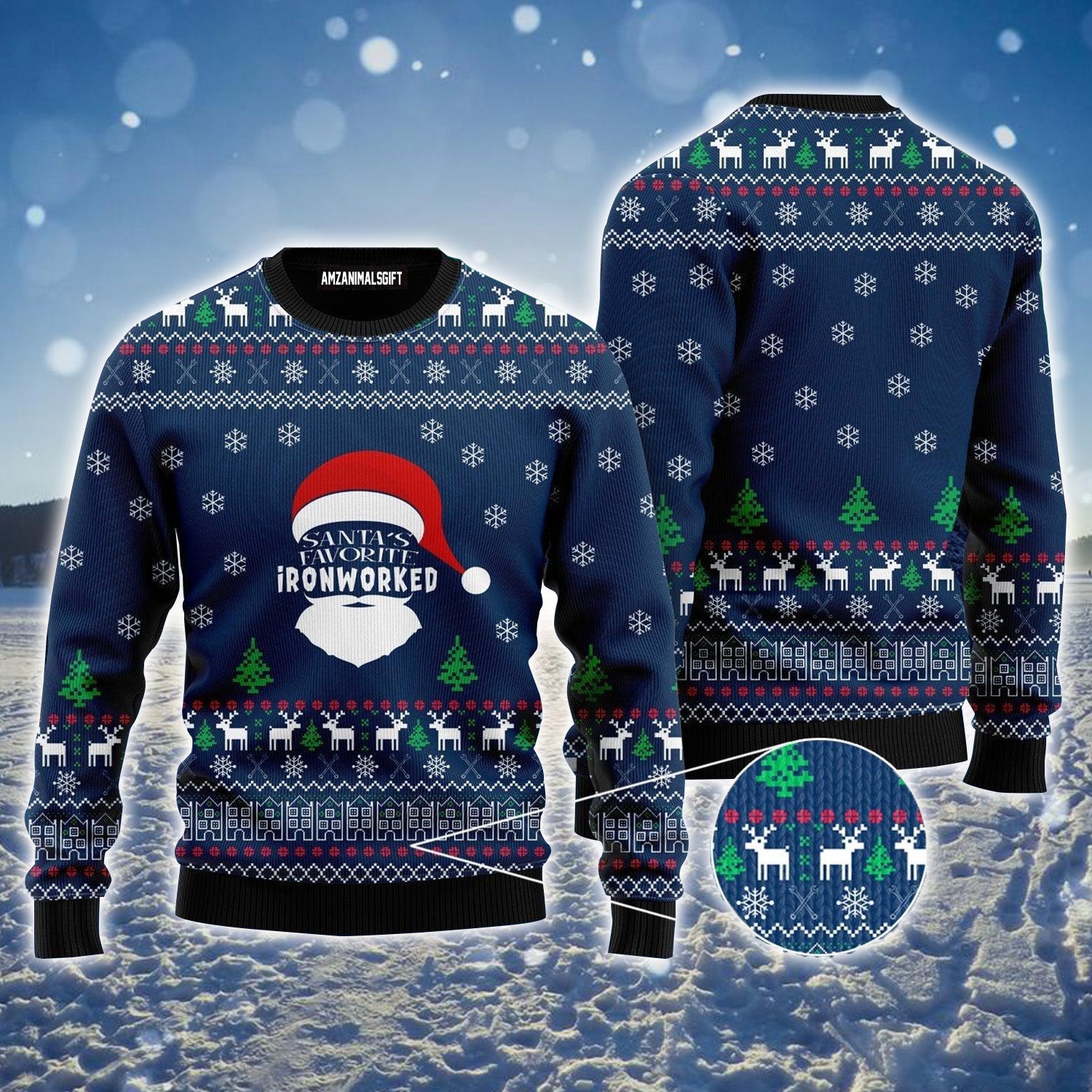 Santa's Favorite Ironworker Ugly Christmas Sweater For Men & Women, Perfect Outfit For Christmas New Year Autumn Winter