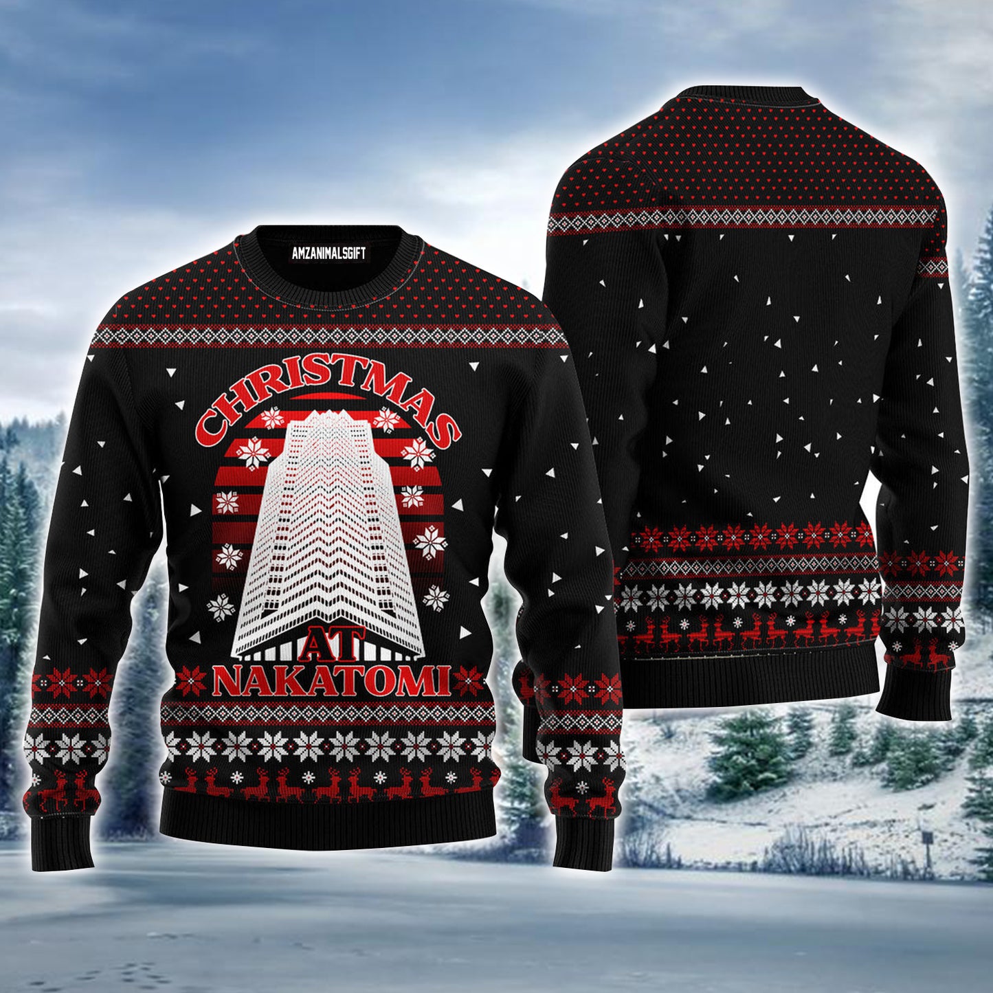 Christmas At Nakatomi Plaza Ugly Sweater, Funny Christmas Ugly Sweater For Men & Women - Perfect Gift For Christmas, Family, Friends