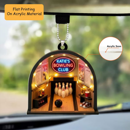 Personalized Bowling Acrylic Ornamen, Bowling Keychain, Car Ornament, Christmas Ornament Gifts