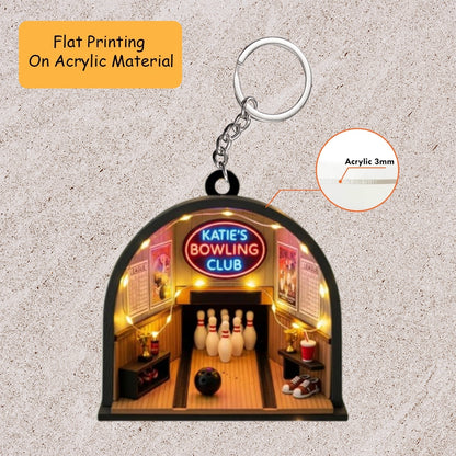 Personalized Bowling Acrylic Ornamen, Bowling Keychain, Car Ornament, Christmas Ornament Gifts