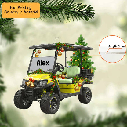 Personalized Golf  Cart Acrylic Ornament, Golf Keychain, Car Ornament, Christmas Ornament Gifts