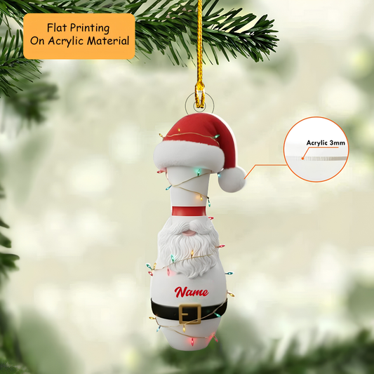 Personalized Bowling Ball Ornament, Bowling Christmas Keychain, Car Ornament