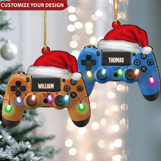 Personalized Gamepad Gaming Hand Play Flat Acrylic Ornament, Meaningful Ornament Gift For Son, Daughter, Gamer