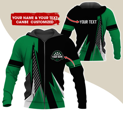 Customized Name & Text Darts Premium Zip Hoodie , Personalized Name Darts Zip Hoodie For Men & Women - Gift For Darts Lovers, Darts Players