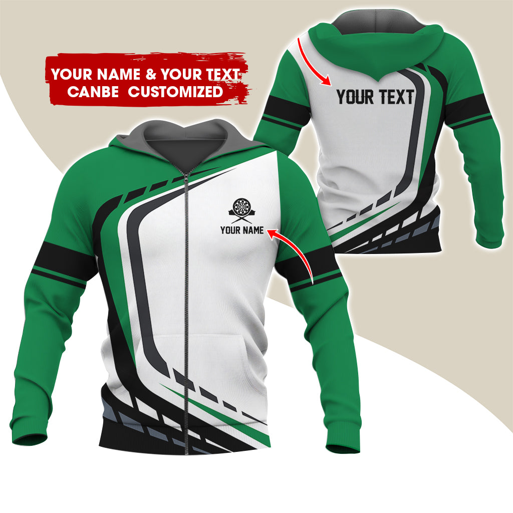 Custom Name Darts Premium Zip Hoodie, Personalized Name & Text  Darts Team Uniforms Zip Hoodie For Men & Women - Gift For Darts Lovers, Darts Players