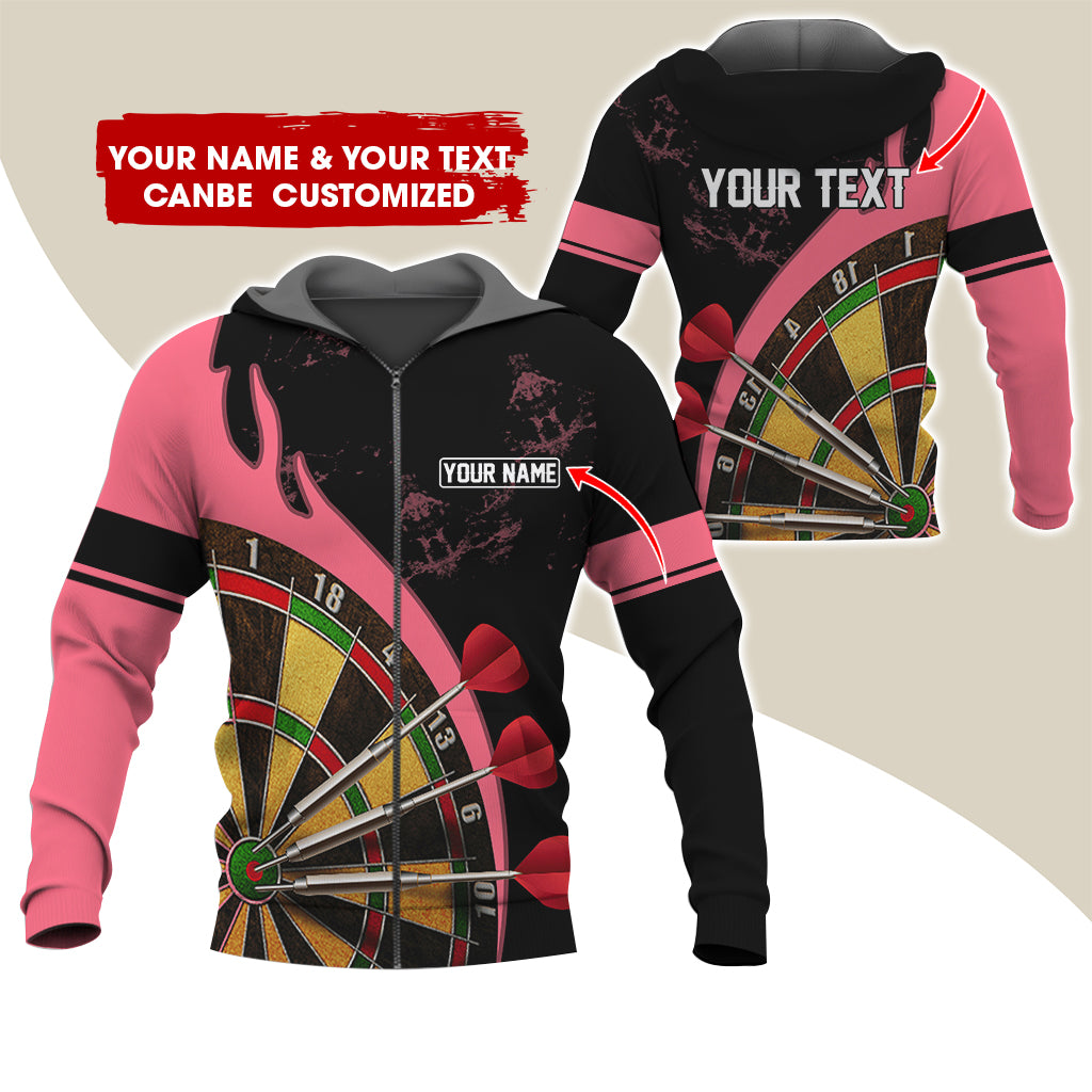 Customized Name & Text Darts Premium Zip Hoodie, Personalized Darts Is My Life Zip Hoodie For Men & Women - Gift For Darts Lovers, Darts Players
