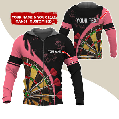 Customized Name & Text Darts Premium Zip Hoodie, Personalized Darts Is My Life Zip Hoodie For Men & Women - Gift For Darts Lovers, Darts Players