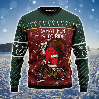 Santa Claus Ugly Christmas Sweater, Santa Cycling, Christmas Gifts Ugly Sweater For Men & Women - Best Gift For Christmas, Friends, Family