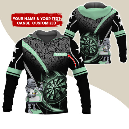 Custom Name & Text Darts Premium Zip Hoodie, Personalized Throwing Dad Darts Zip Hoodie For Men & Women - Gift For Darts Lovers, Darts Players