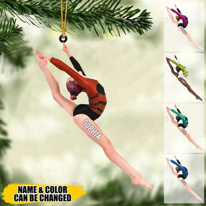 Customized Gymnastics Woman Acrylic Christmas Ornament - Gift For Gymnasts Female - Christmas Tree Decor
