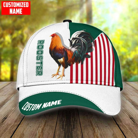 Customized Rooster Caps Hat, Rooster And Mexico Flag Green Hats, Best Farm Hat Gift For Men Women Farmer