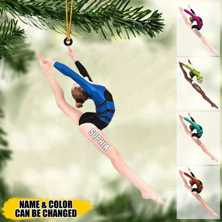 Customized Gymnastics Woman Acrylic Christmas Ornament - Gift For Gymnasts Female - Christmas Tree Decor