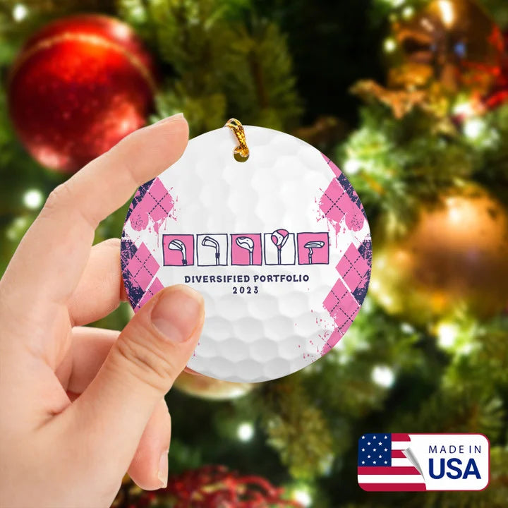 Golf Diversified Portfolio 2023 Circle Ceramic Ornament, Christmas Golf Ceramic Ornament - Best Gift For Golf Lovers, Christmas