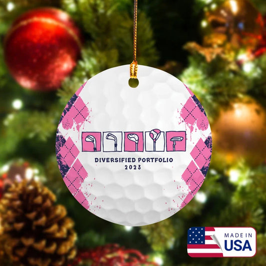 Golf Diversified Portfolio 2023 Circle Ceramic Ornament, Christmas Golf Ceramic Ornament - Best Gift For Golf Lovers, Christmas