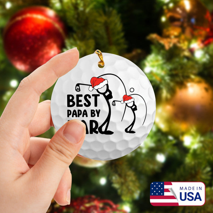 Best Papa By Par Golf Ceramic Ornament - Best Gift For Golf Lovers, Dad, New Year, Christmas