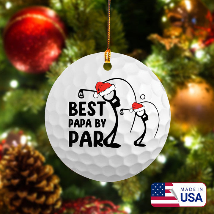 Best Papa By Par Golf Ceramic Ornament - Best Gift For Golf Lovers, Dad, New Year, Christmas
