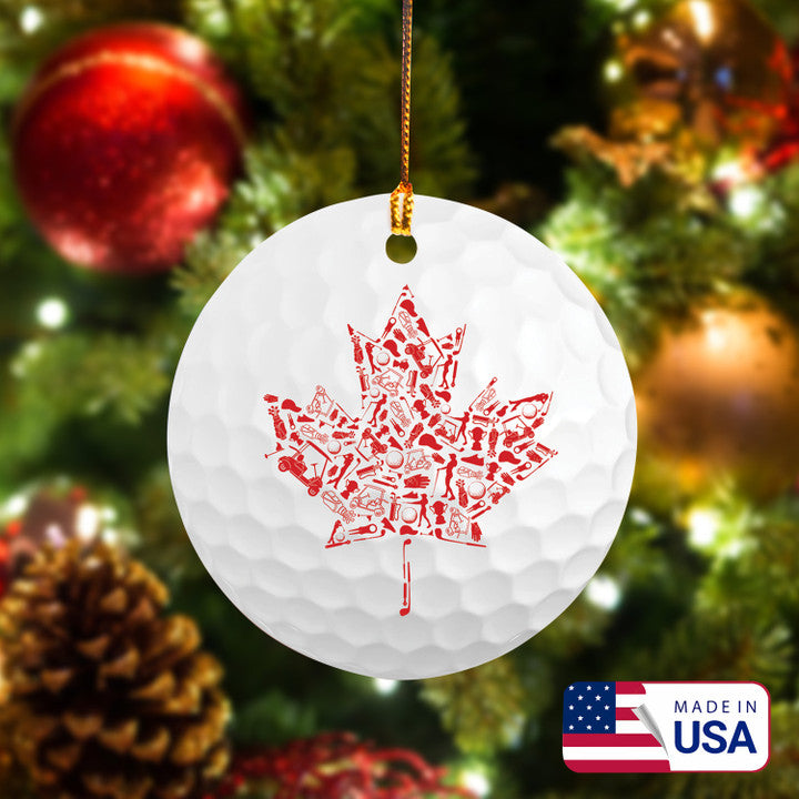 Canada Golf Pattern Women Golf Ceramic Ornament - Best Gift For Golf Lovers, Grandma, New Year, Christmas