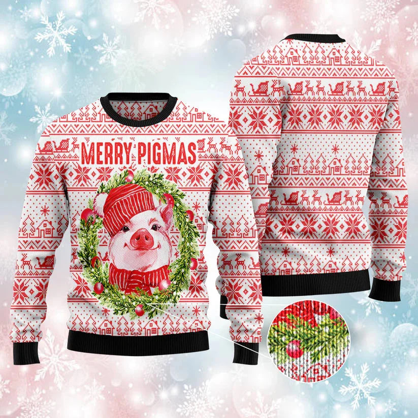Merry Pigmas Ugly Christmas Sweater, Perfect Gift and Outfit For Christmas, Winter, New Year Of Pig Lovers
