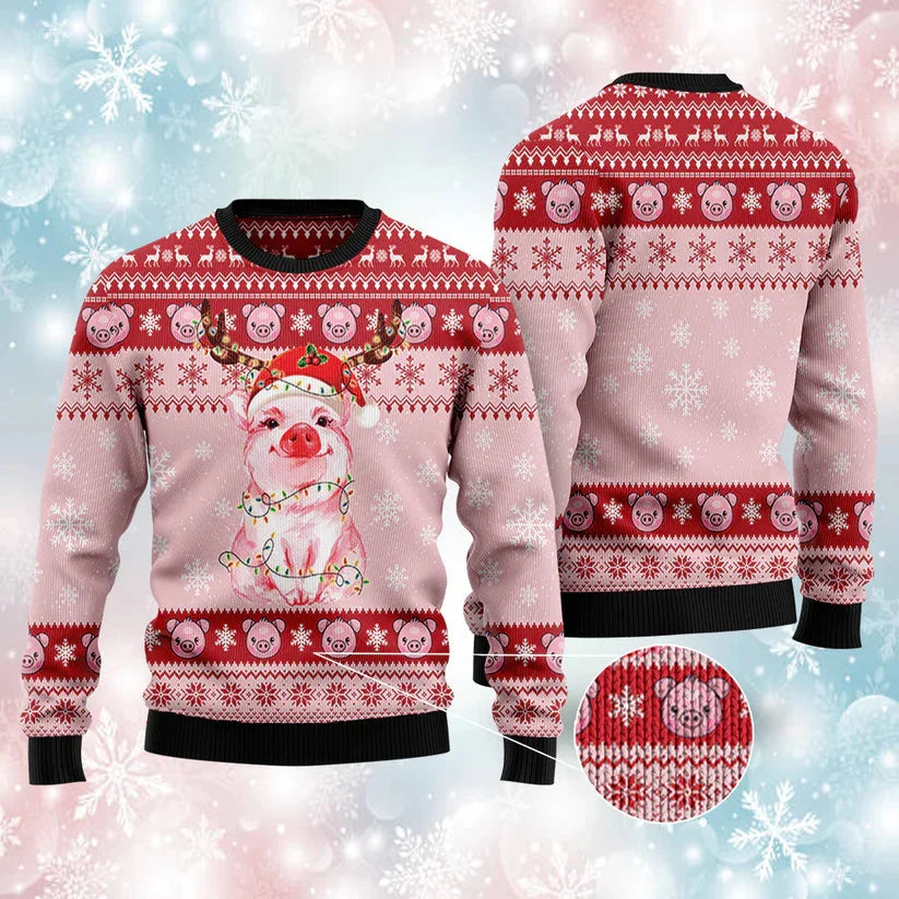 Lovely Pig Santa Ugly Christmas Sweater, Perfect Gift and Outfit For Christmas, Winter, New Year Of Pig Lovers