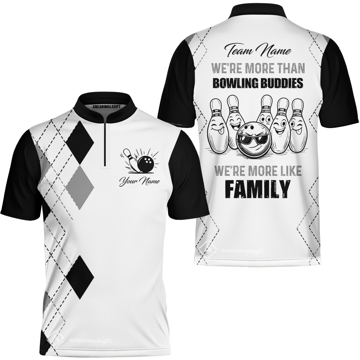 Customized Bowling Team Jersey, We're More Than Bowling Buddies, We're More Like Family Bowling Team Shirt