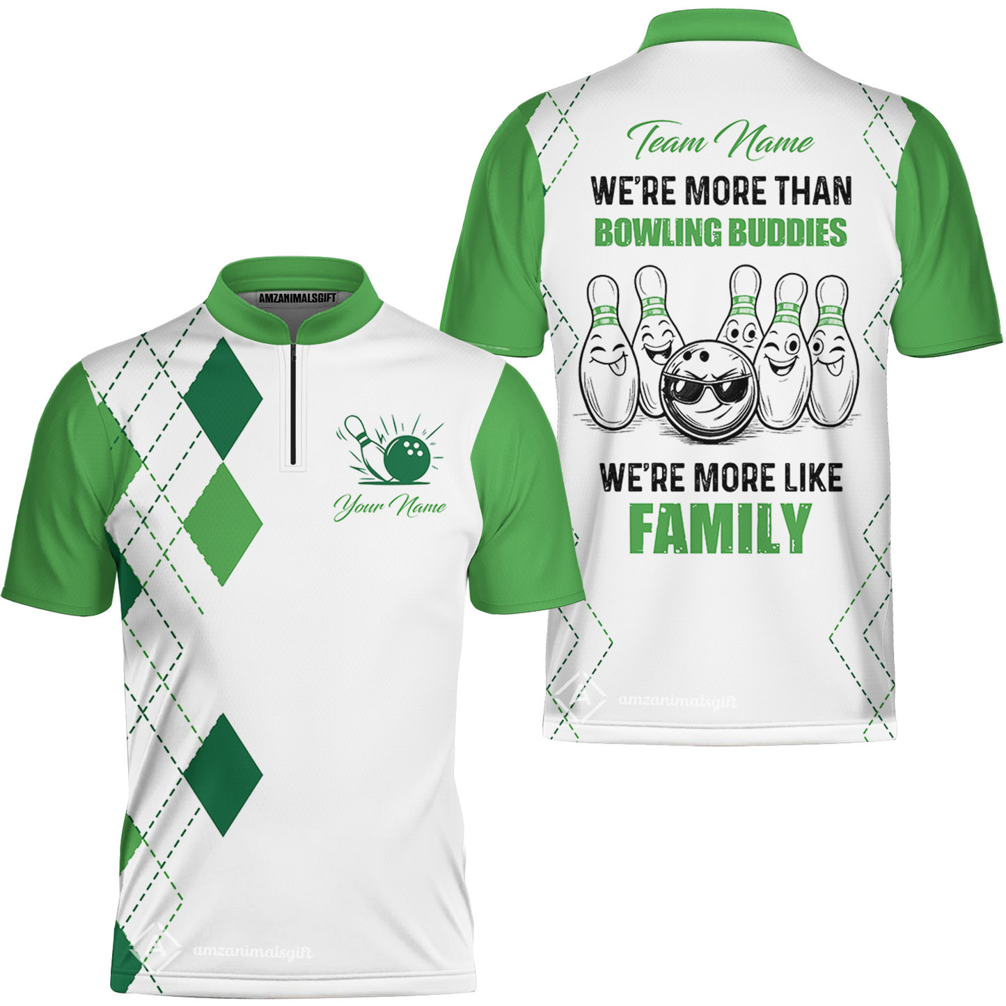 Customized Bowling Team Jersey, We're More Than Bowling Buddies, We're More Like Family Bowling Team Shirt