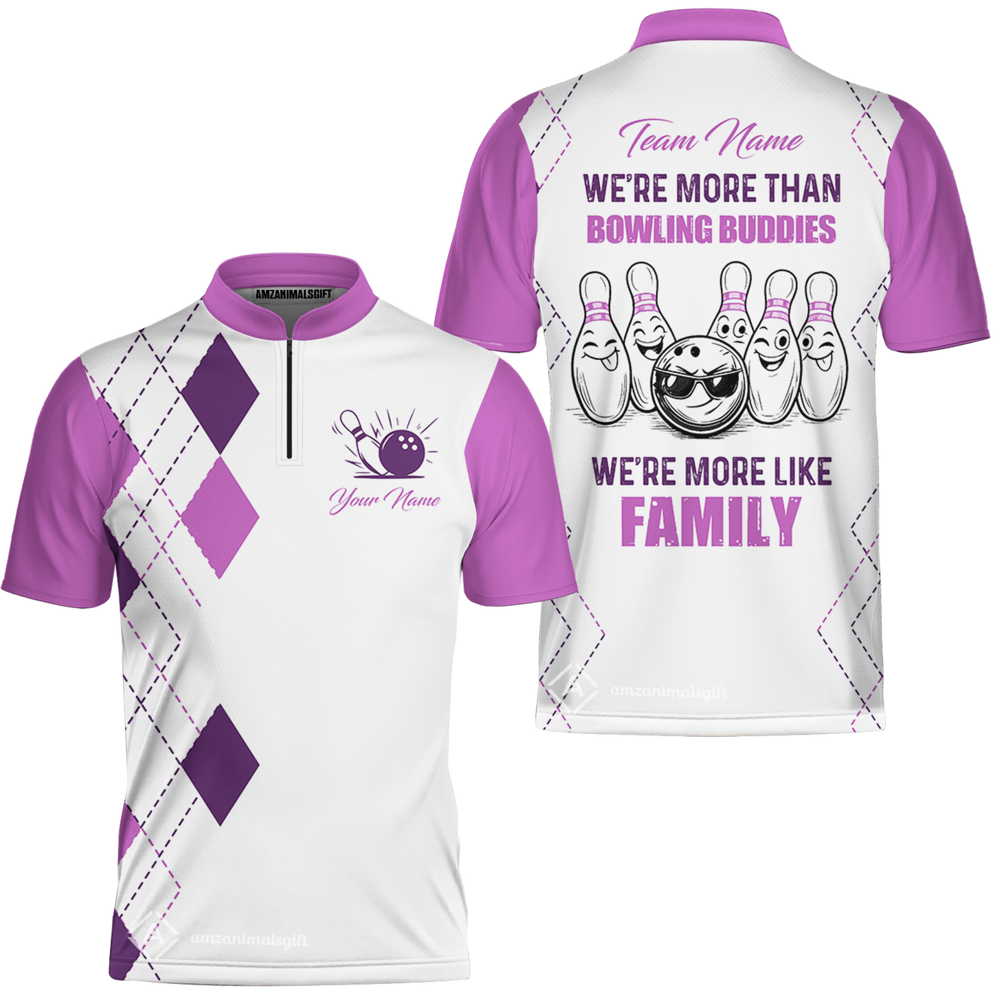 Customized Bowling Team Jersey, We're More Than Bowling Buddies, We're More Like Family Bowling Team Shirt