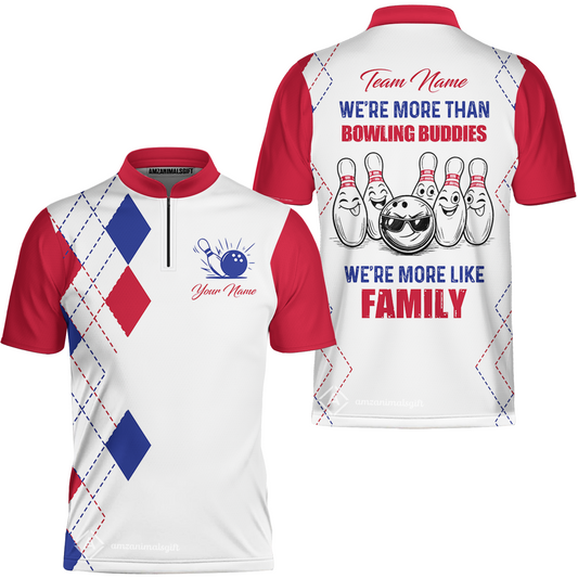 Customized Bowling Team Jersey, We're More Than Bowling Buddies, We're More Like Family Bowling Team Shirt
