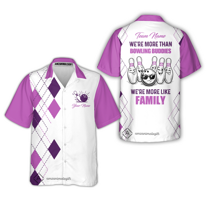 Customized Bowling Team Jersey, We're More Than Bowling Buddies, We're More Like Family Bowling Team Shirt
