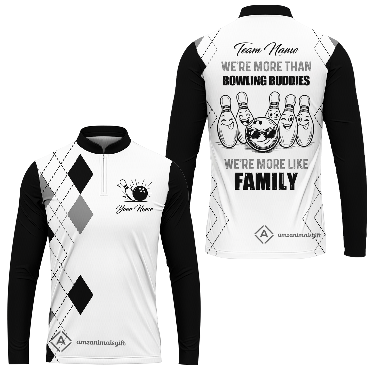 Customized Bowling Team Jersey, We're More Than Bowling Buddies, We're More Like Family Bowling Team Shirt
