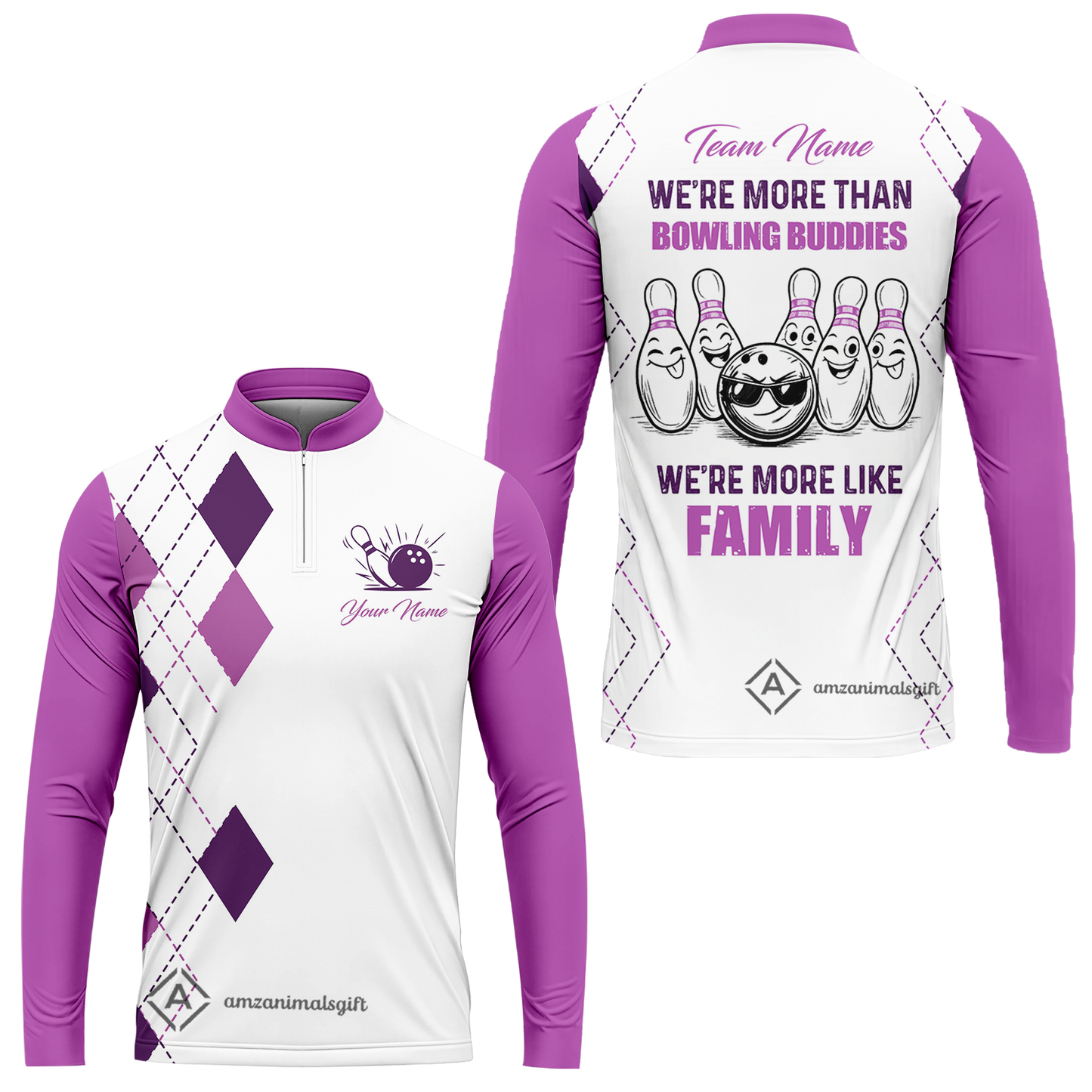 Customized Bowling Team Jersey, We're More Than Bowling Buddies, We're More Like Family Bowling Team Shirt