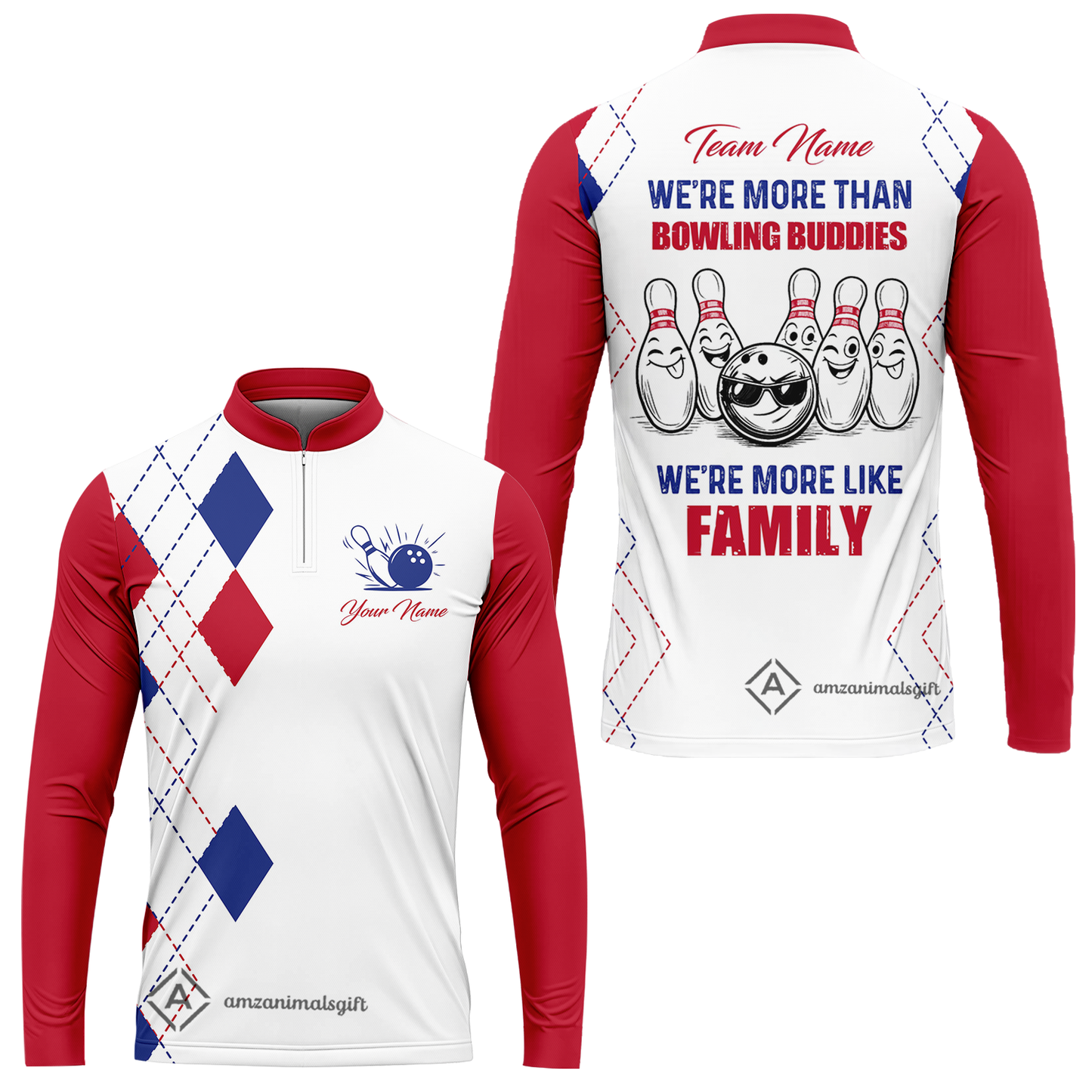 Customized Bowling Team Jersey, We're More Than Bowling Buddies, We're More Like Family Bowling Team Shirt