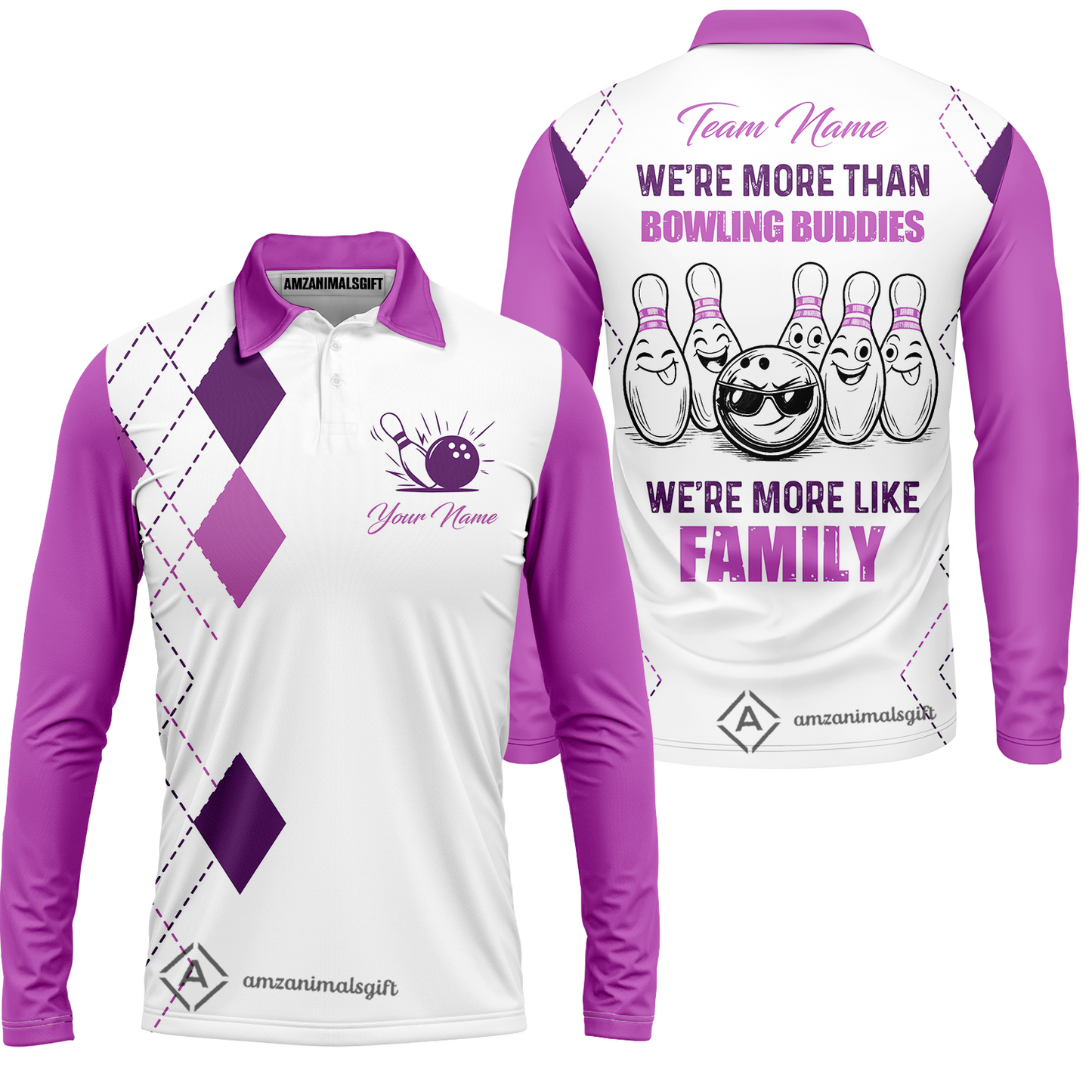 Customized Bowling Team Jersey, We're More Than Bowling Buddies, We're More Like Family Bowling Team Shirt