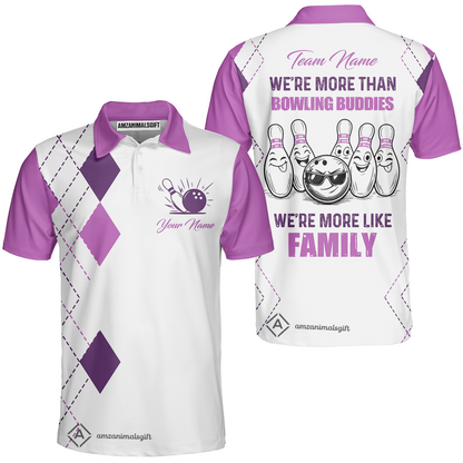 Customized Bowling Team Jersey, We're More Than Bowling Buddies, We're More Like Family Bowling Team Shirt
