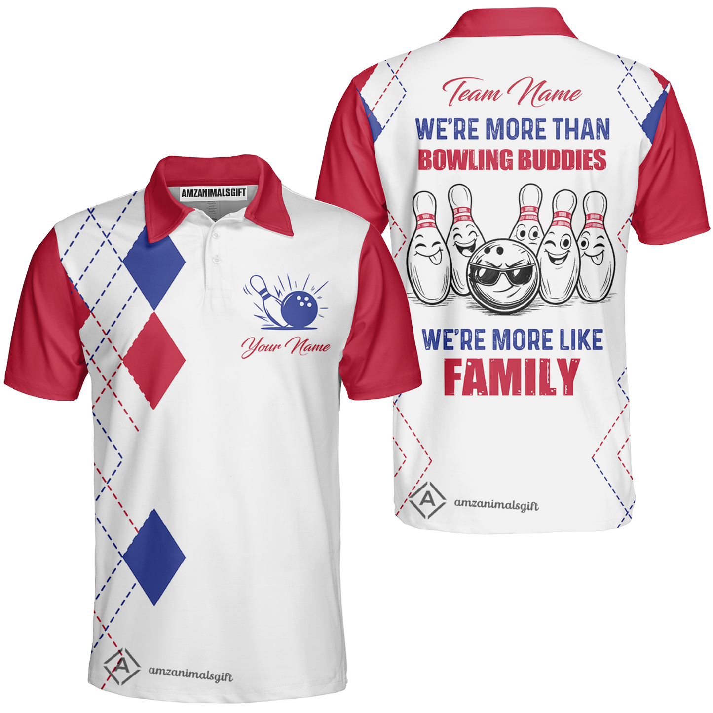 Customized Bowling Team Jersey, We're More Than Bowling Buddies, We're More Like Family Bowling Team Shirt
