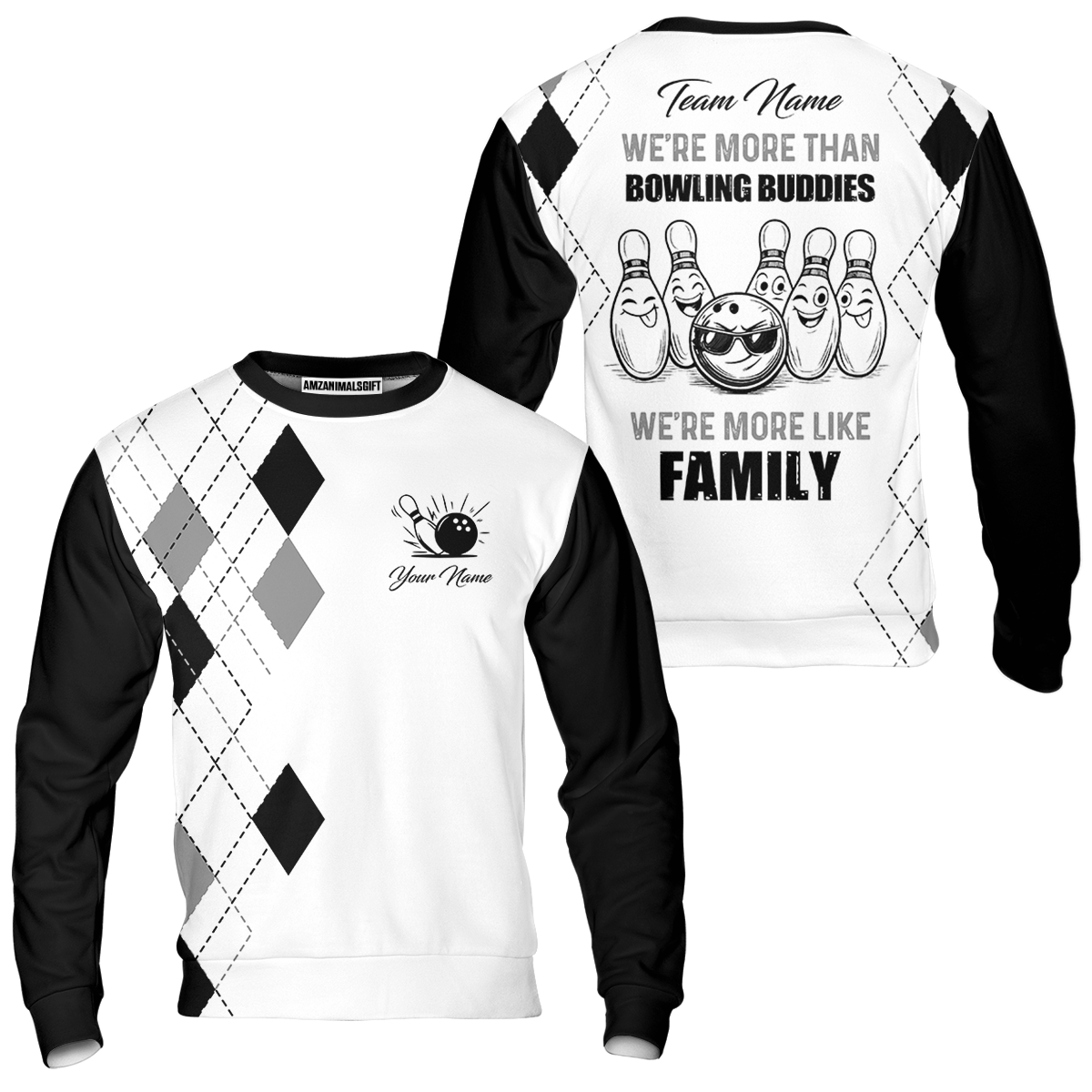 Customized Bowling Team Jersey, We're More Than Bowling Buddies, We're More Like Family Bowling Team Shirt