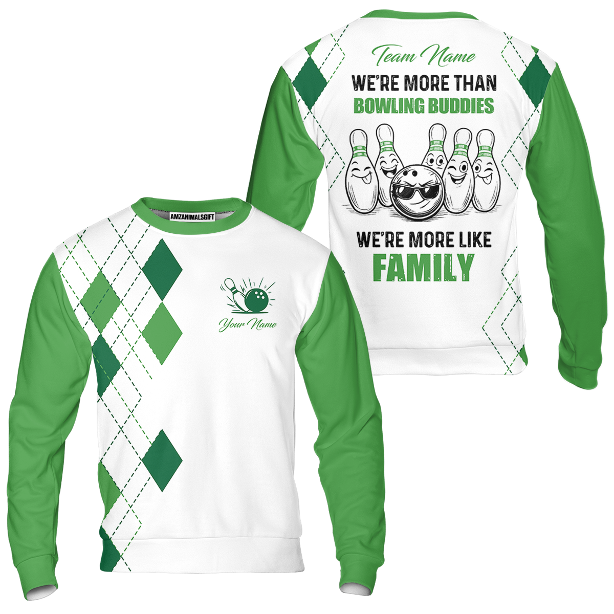 Customized Bowling Team Jersey, We're More Than Bowling Buddies, We're More Like Family Bowling Team Shirt