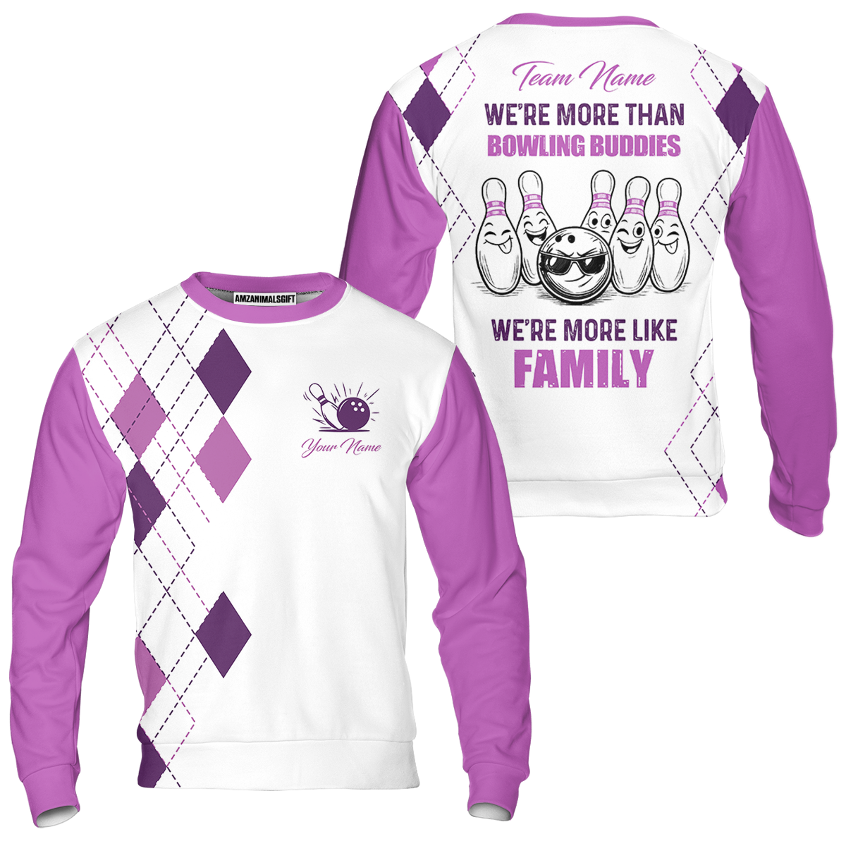 Customized Bowling Team Jersey, We're More Than Bowling Buddies, We're More Like Family Bowling Team Shirt