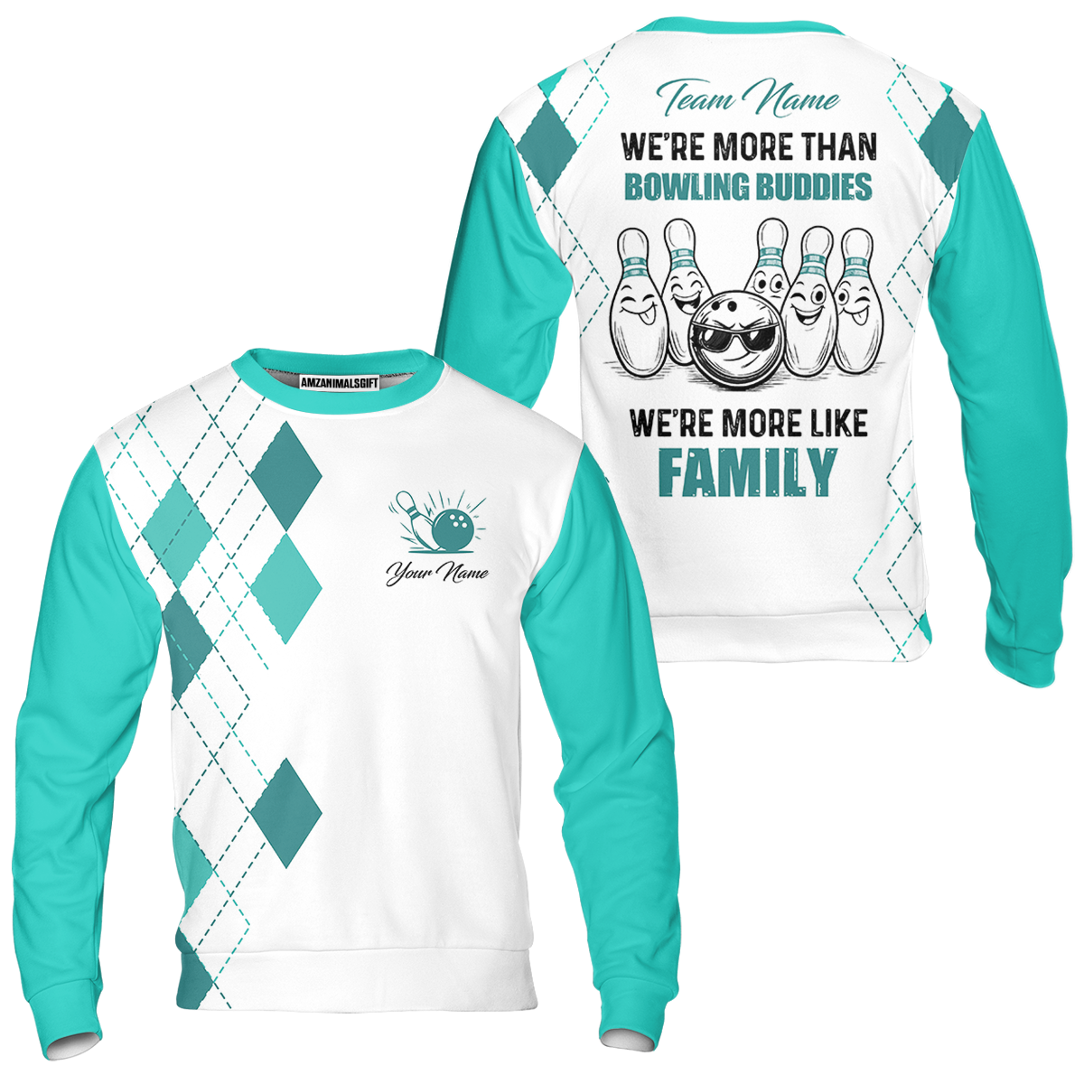 Customized Bowling Team Jersey, We're More Than Bowling Buddies, We're More Like Family Bowling Team Shirt