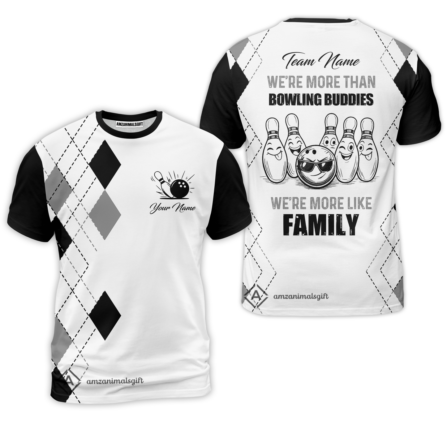 Customized Bowling Team Jersey, We're More Than Bowling Buddies, We're More Like Family Bowling Team Shirt