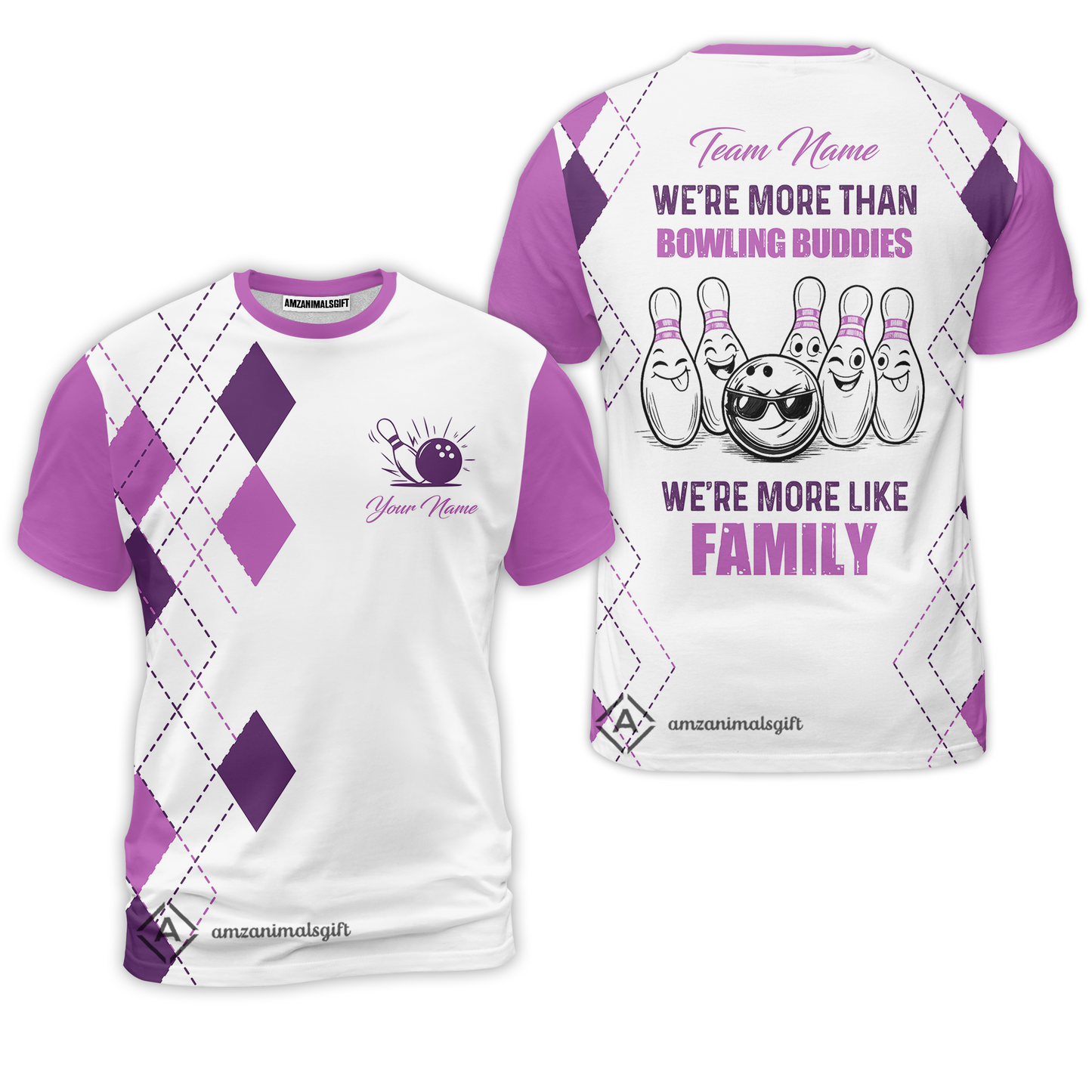 Customized Bowling Team Jersey, We're More Than Bowling Buddies, We're More Like Family Bowling Team Shirt