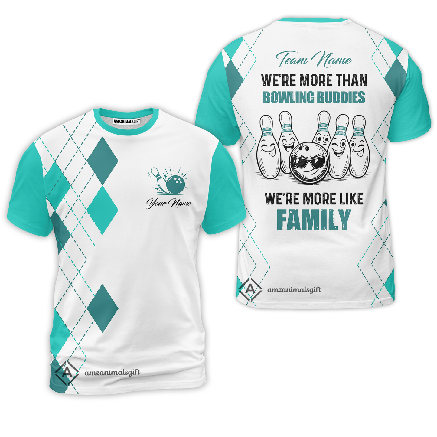 Customized Bowling Team Jersey, We're More Than Bowling Buddies, We're More Like Family Bowling Team Shirt