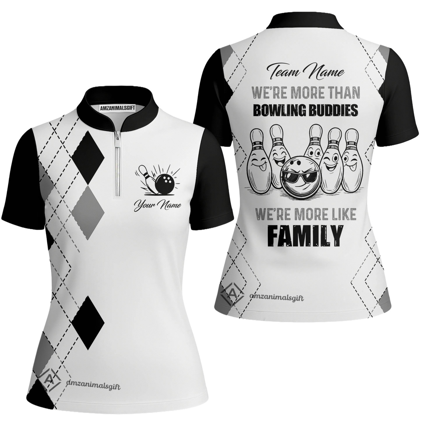 Customized Bowling Team Jersey, We're More Than Bowling Buddies, We're More Like Family Bowling Team Shirt