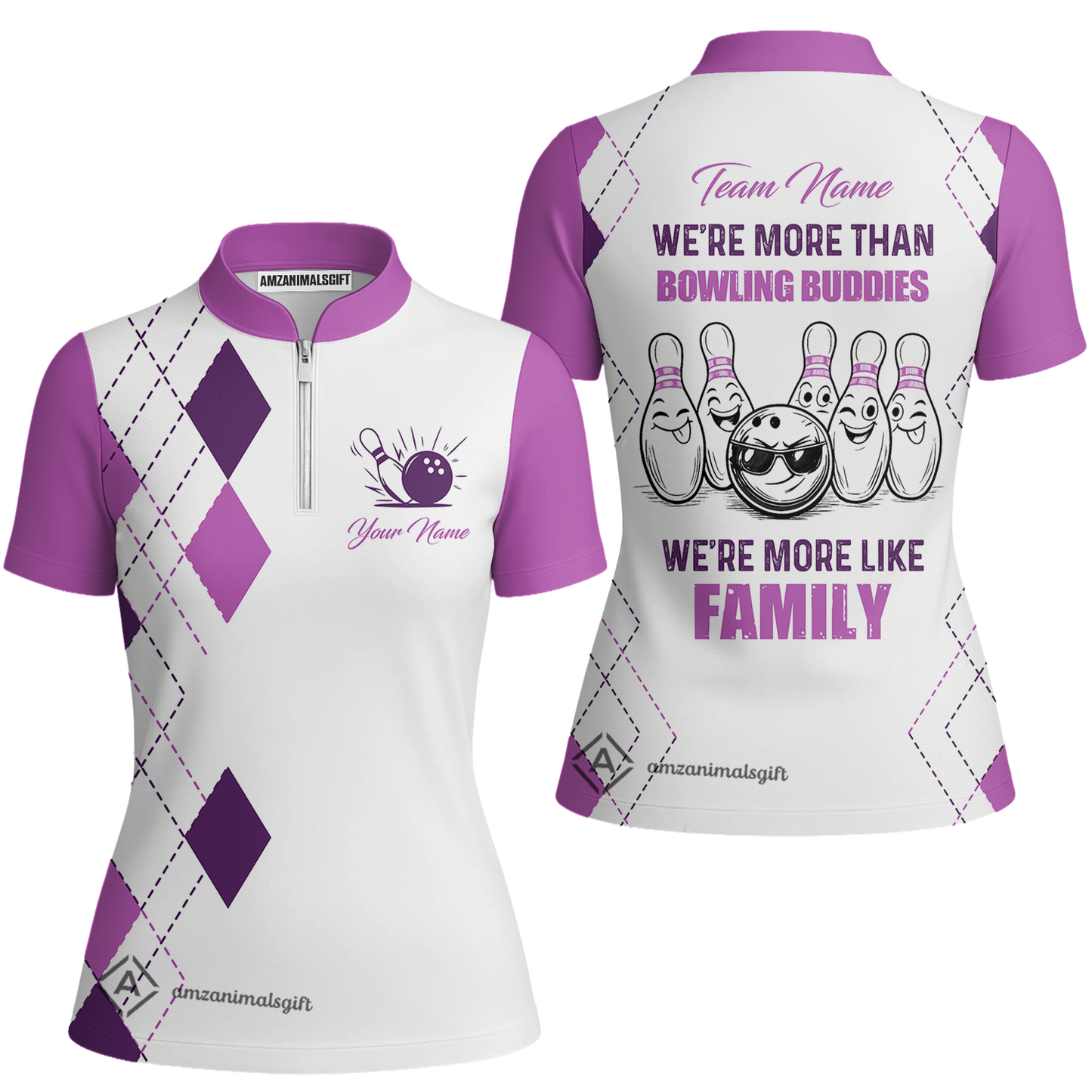 Customized Bowling Team Jersey, We're More Than Bowling Buddies, We're More Like Family Bowling Team Shirt