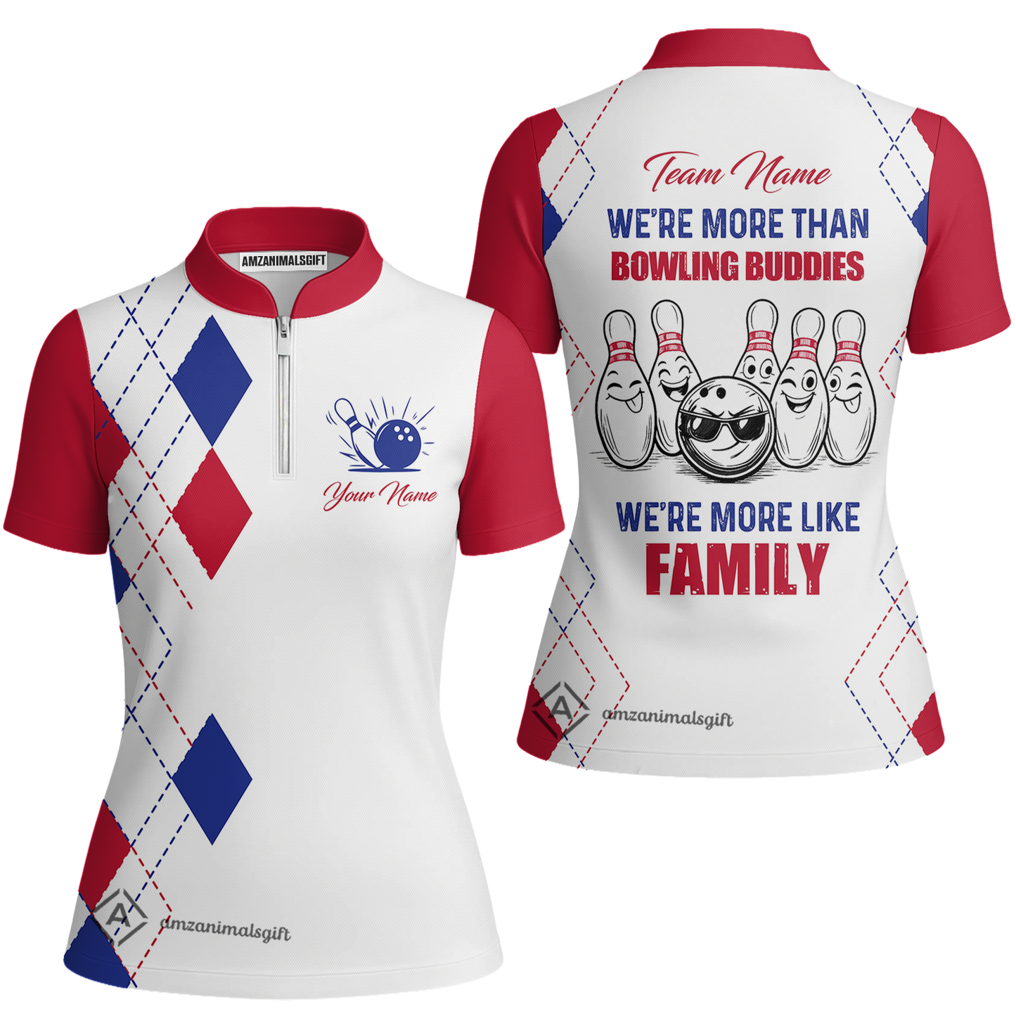 Customized Bowling Team Jersey, We're More Than Bowling Buddies, We're More Like Family Bowling Team Shirt