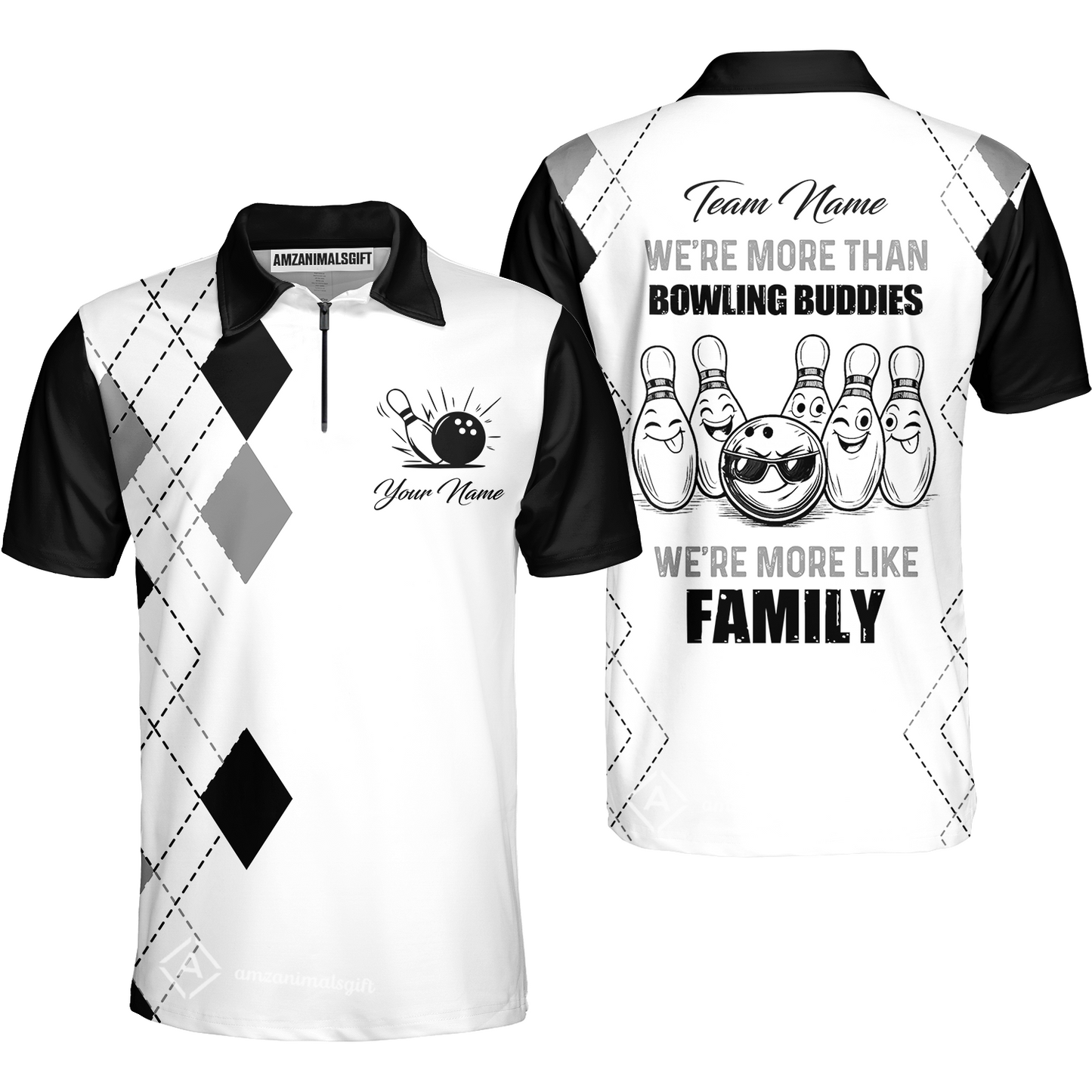Customized Bowling Team Jersey, We're More Than Bowling Buddies, We're More Like Family Bowling Team Shirt