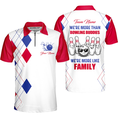 Customized Bowling Team Jersey, We're More Than Bowling Buddies, We're More Like Family Bowling Team Shirt
