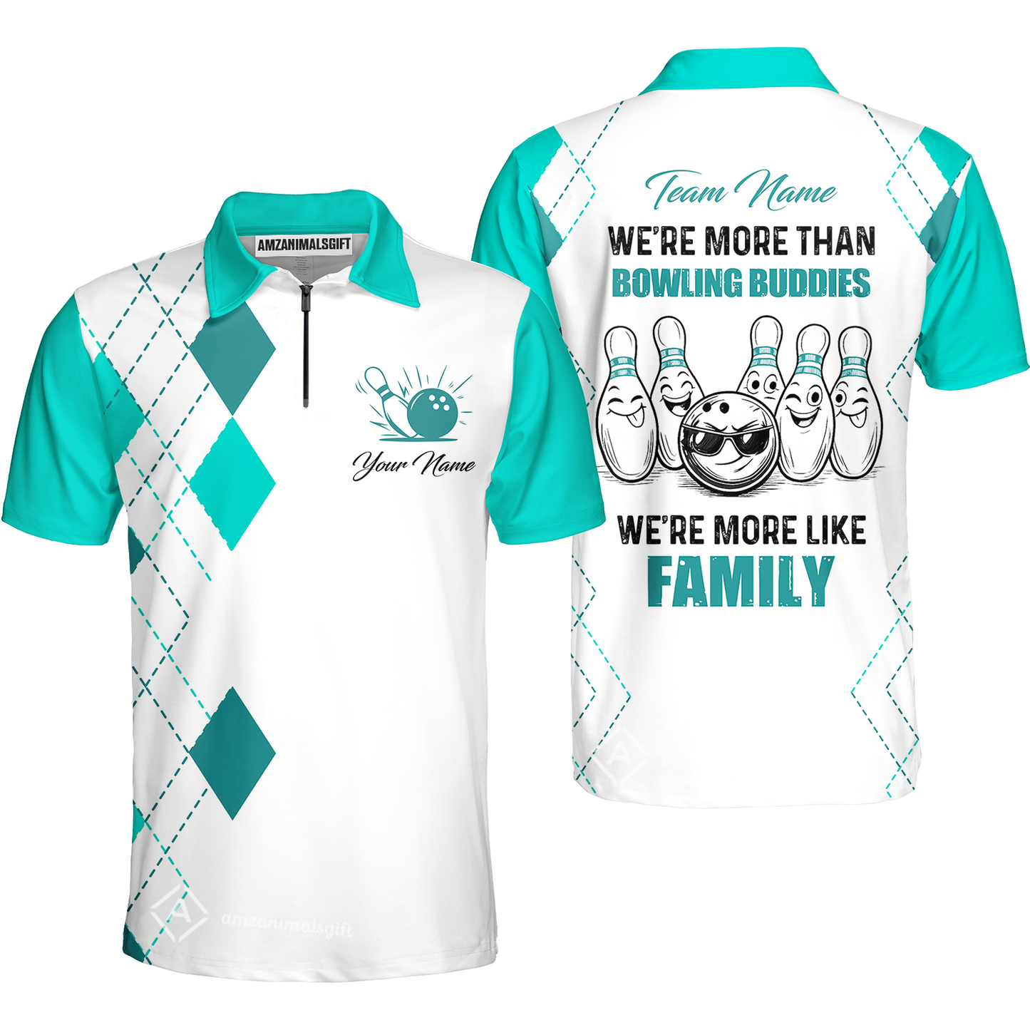Customized Bowling Team Jersey, We're More Than Bowling Buddies, We're More Like Family Bowling Team Shirt