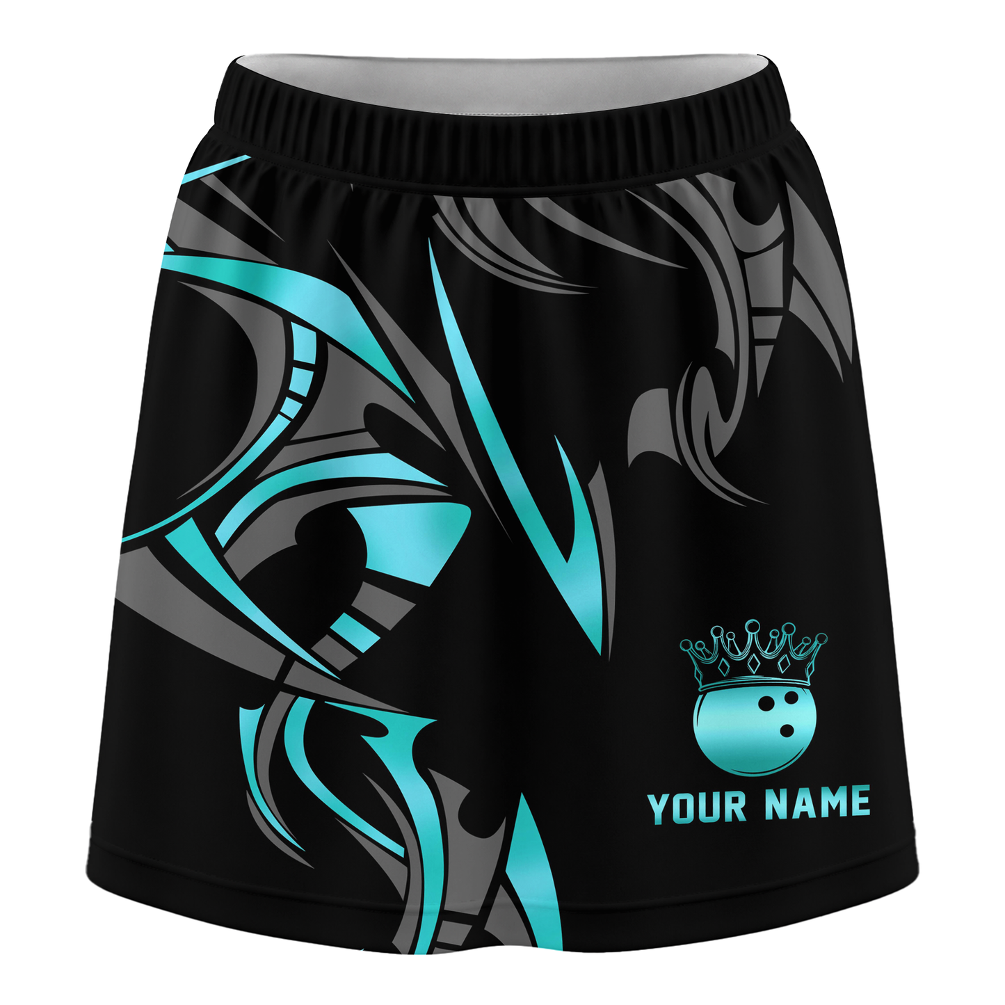 Customized Bowling Trouser Skirts With Shorts Underneath, Bowling Ball Crown Multicolor Skorts With Pockets