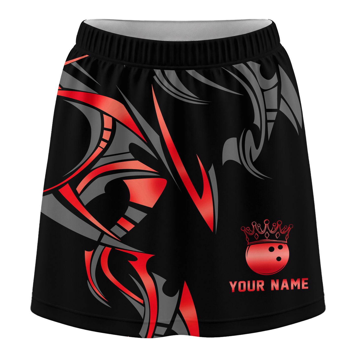 Customized Bowling Trouser Skirts With Shorts Underneath, Bowling Ball Crown Multicolor Skorts With Pockets